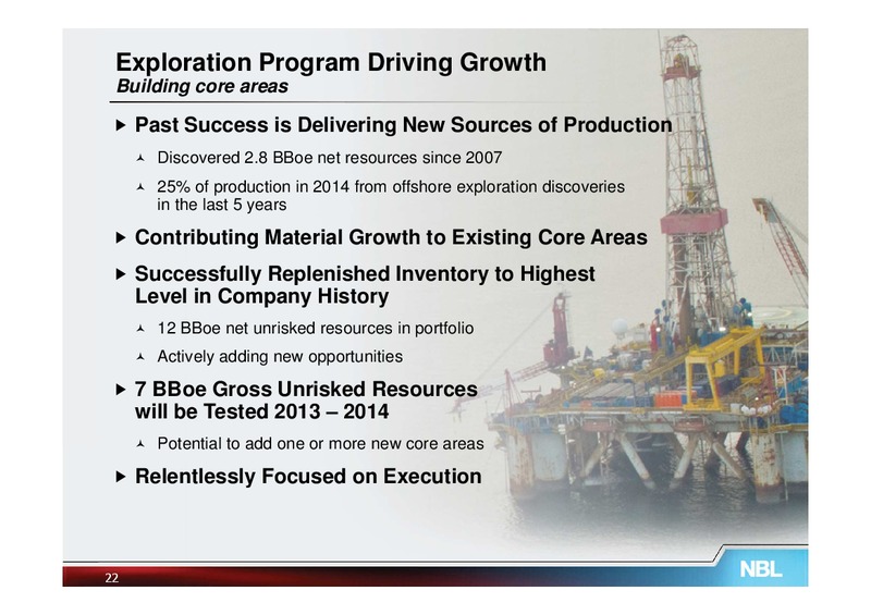 EXPLORATION – Noble Energy, Inc. – slide 22