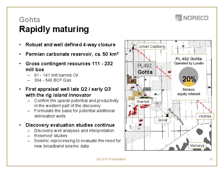 Fourth quarter 2013 – Noreco – slide 10