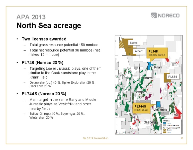 Fourth quarter 2013 – Noreco – slide 16
