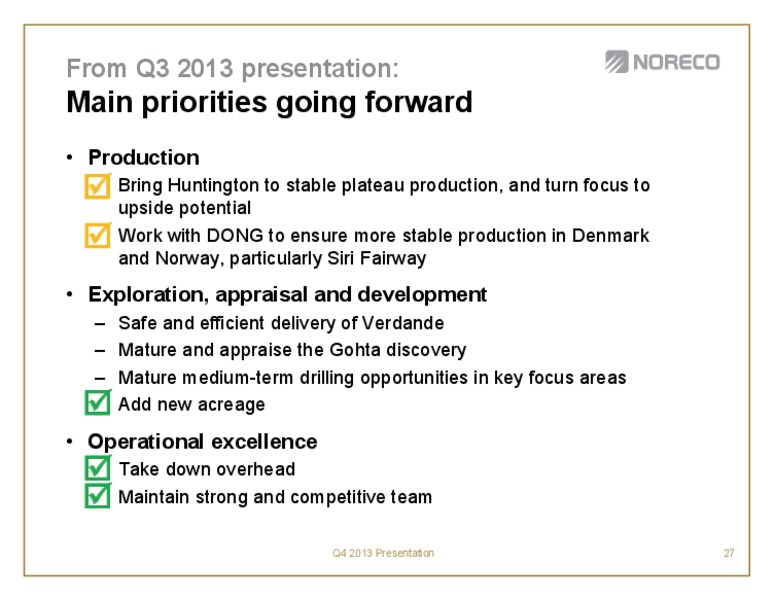 Fourth quarter 2013 – Noreco – slide 27