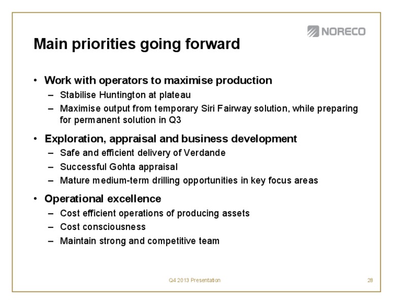 Fourth quarter 2013 – Noreco – slide 28