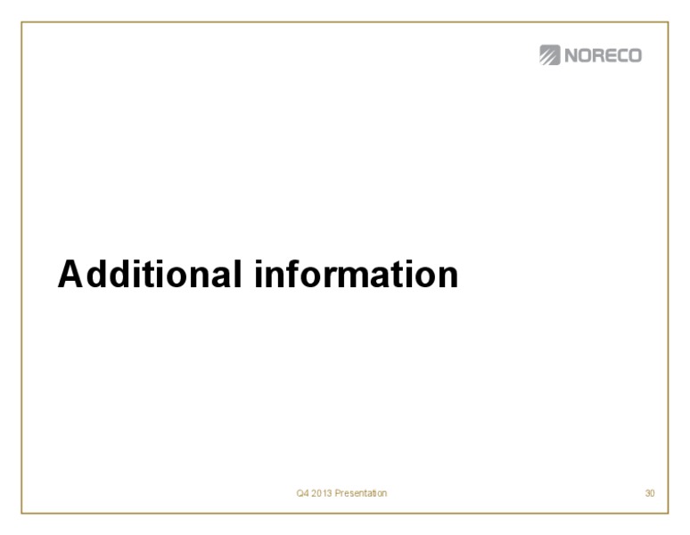 Fourth quarter 2013 – Noreco – slide 30