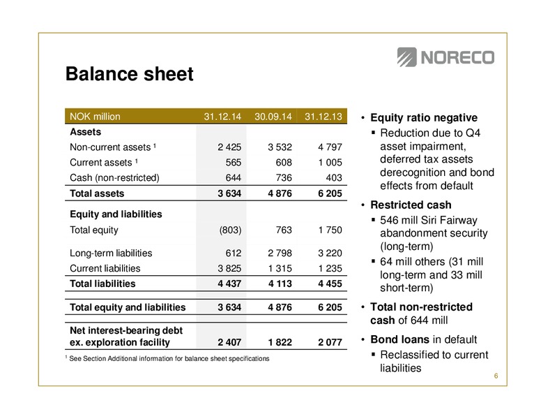 Fourth quarter 2014 – Noreco – slide 5