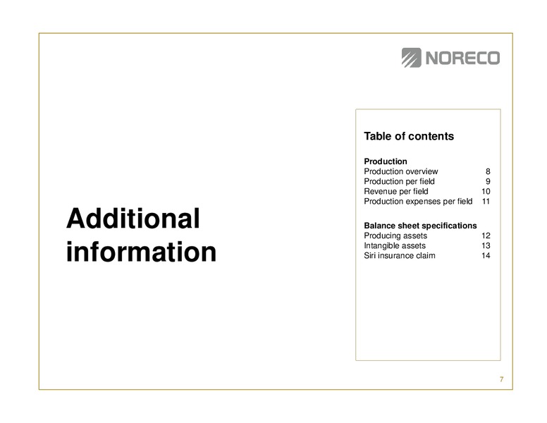 Fourth quarter 2014 – Noreco – slide 6