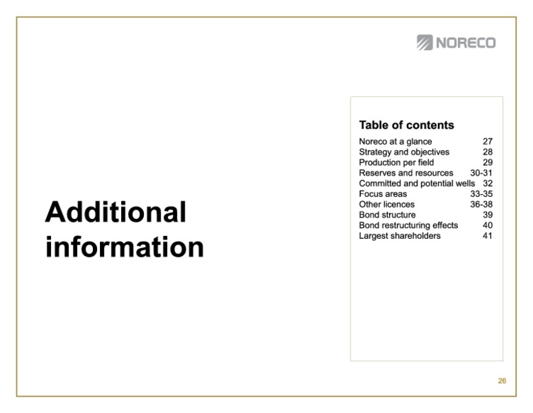 First quarter 2014 – Noreco – slide 26