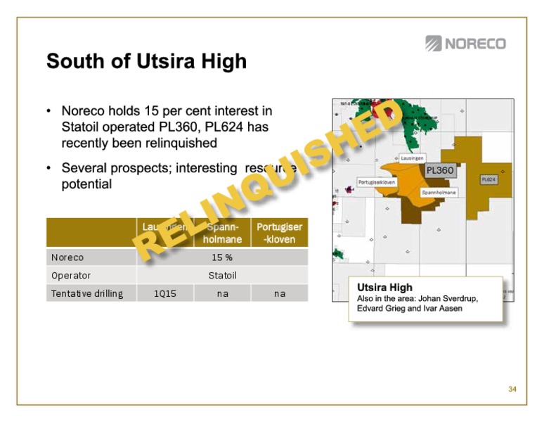 First quarter 2014 – Noreco – slide 34