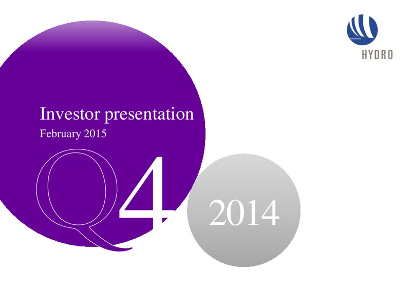 Investor presentation – Norsk Hydro – slide 1