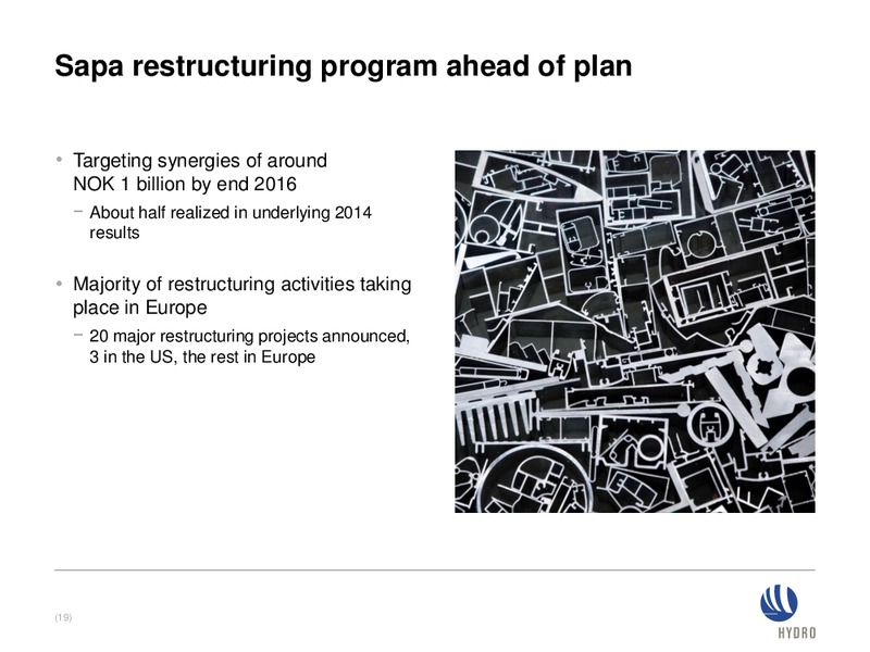 Investor presentation – Norsk Hydro – slide 18