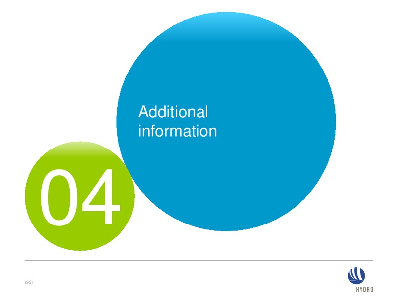 Investor presentation – Norsk Hydro – slide 91