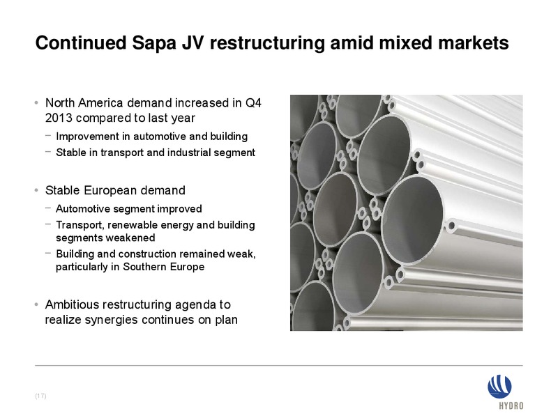 INVESTOR PRESENTATION – Norsk Hydro – slide 17