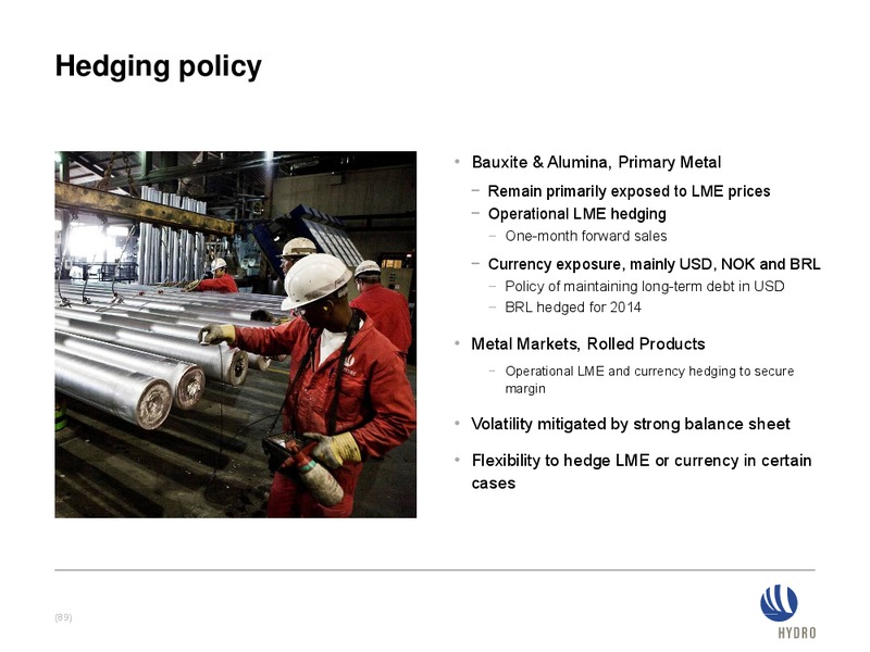 INVESTOR PRESENTATION – Norsk Hydro – slide 89