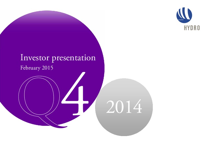 INVESTOR PRESENTATION – Norsk Hydro – slide 1