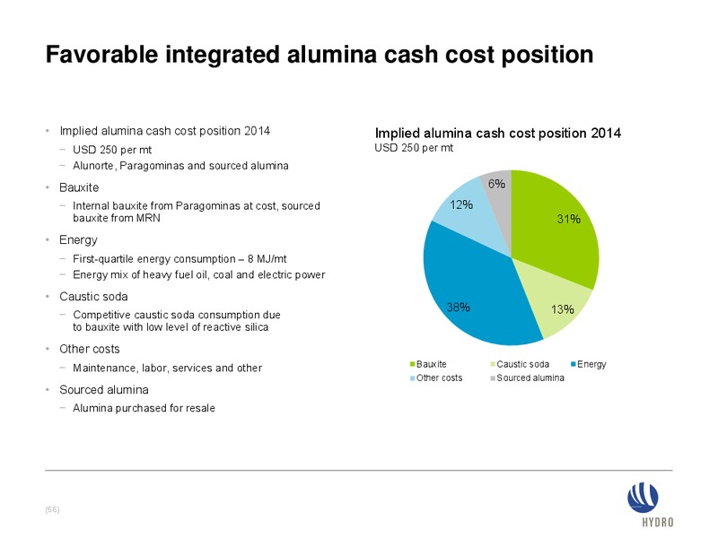 INVESTOR PRESENTATION – Norsk Hydro – slide 65