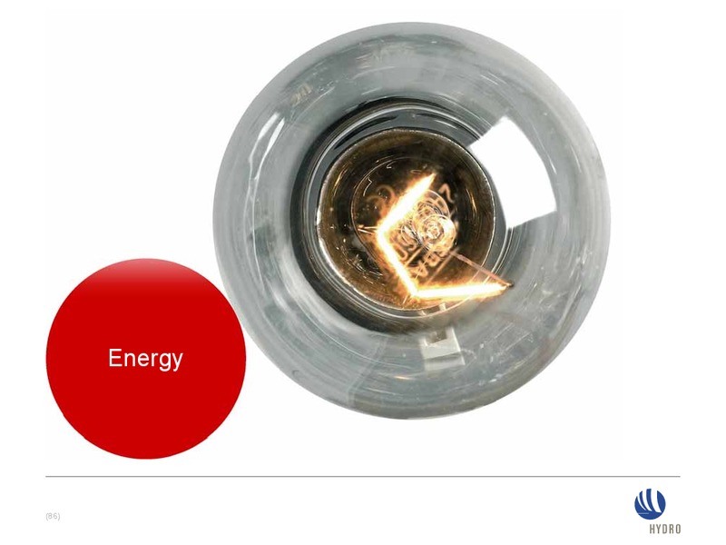 INVESTOR PRESENTATION – Norsk Hydro – slide 85