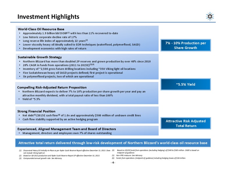 Investor Presentation – Northern Blizzard Resources Inc – slide 3