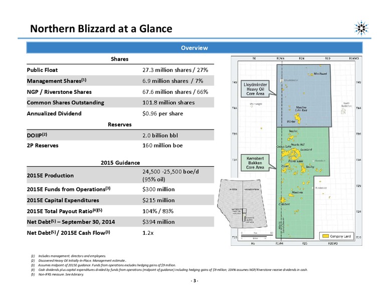 INVESTOR PRESENTATION – Northern Blizzard Resources Inc – slide 2