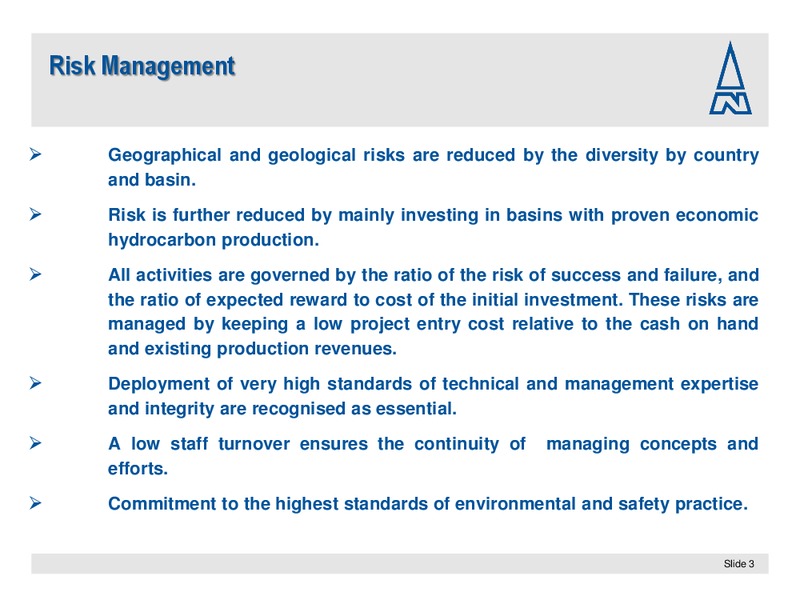 APRIL 2012 INVESTOR PRESENTATION – Northern Petroleum Plc – slide 3
