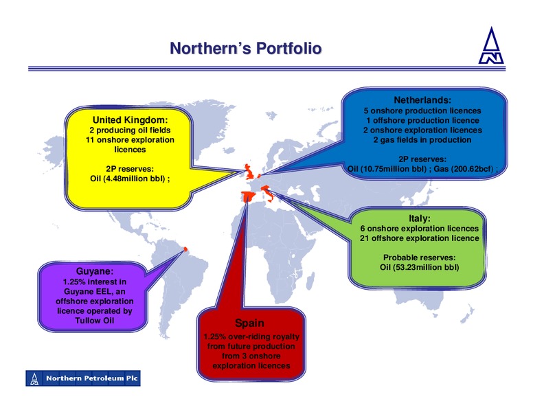 JULY 2009 CORPORATE PRESENTATION – Northern Petroleum Plc – slide 4