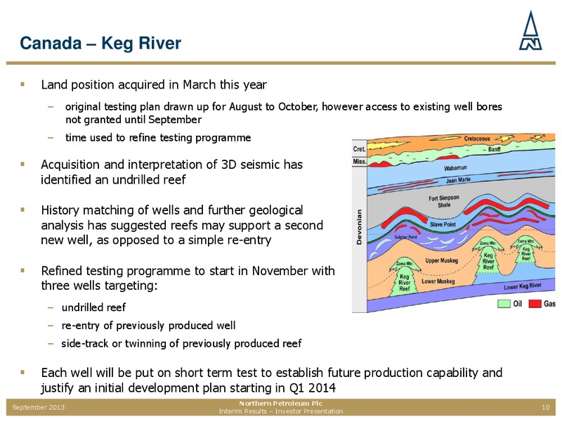 2013 INTERIM RESULTS – Northern Petroleum Plc – slide 9