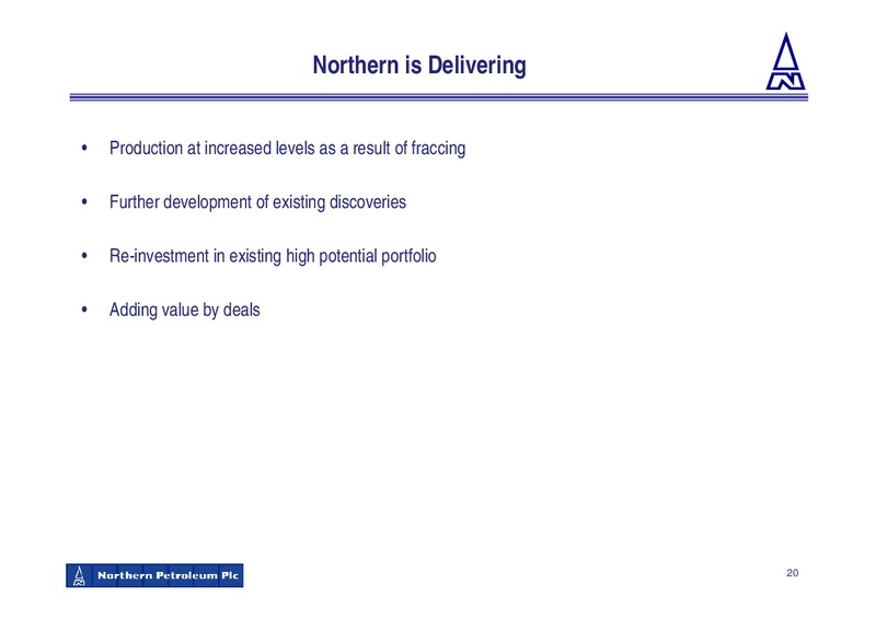 DECEMBER 2009 CORPORATE PRESENTATION – Northern Petroleum Plc – slide 20
