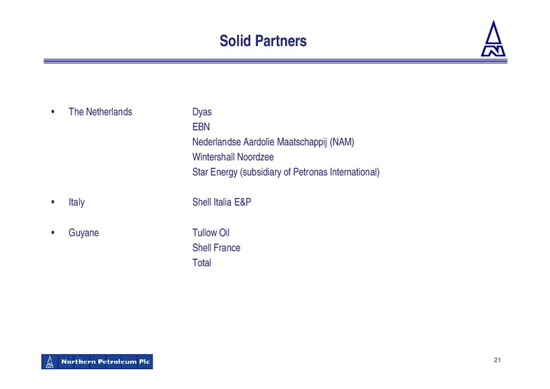 DECEMBER 2009 CORPORATE PRESENTATION – Northern Petroleum Plc – slide 21