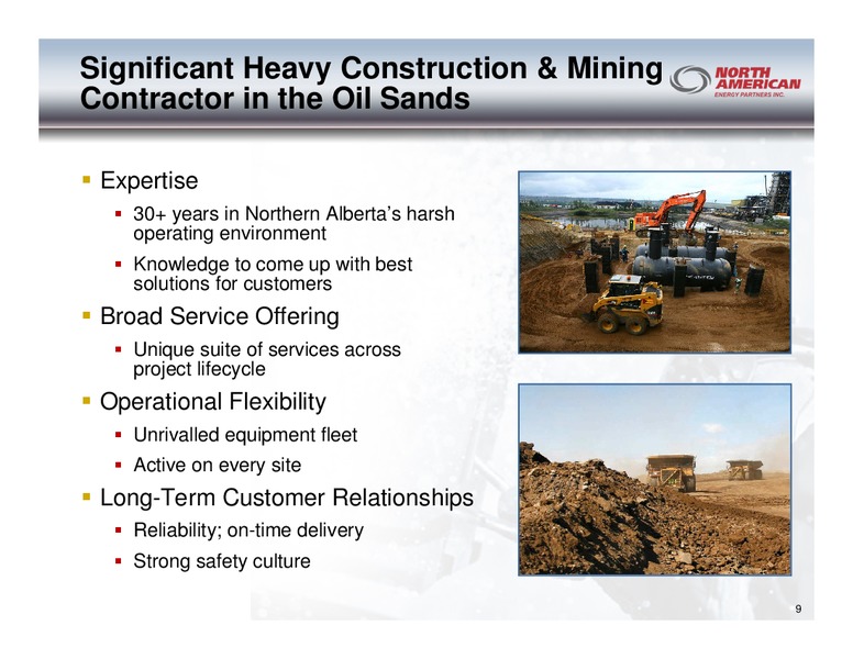 Q1 2014 EARNINGS CALL – North American Energy Partners Inc. – slide 9