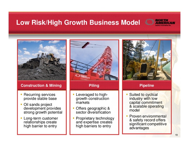 JUNE 2011 INVESTOR PRESENTATION – North American Energy Partners Inc. – slide 19