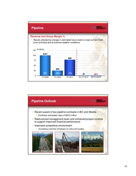 AUGUST 2011 INVESTOR PRESENTATION – North American Energy Partners Inc. – slide 14
