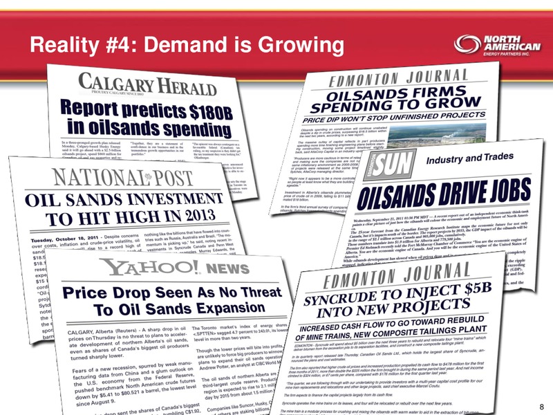 NOVEMBER 2011 INVESTOR PRESENTATION – North American Energy Partners Inc. – slide 8
