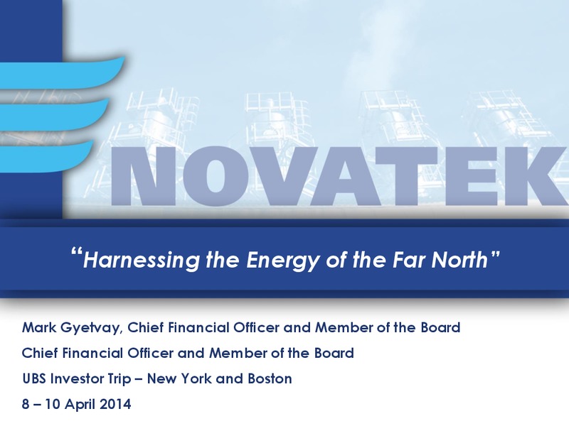 UBS INVESTOR TRIP – Novatek – slide 1