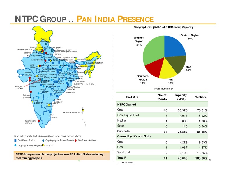 August 2015 Investor Presentation – NTPC Ltd. – slide 5
