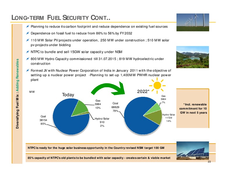 August 2015 Investor Presentation – NTPC Ltd. – slide 23
