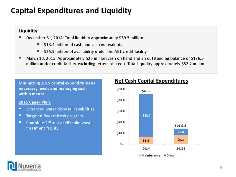 Q4 2014 EARNINGS CALL – Nuverra Environmental Solutions – slide 8