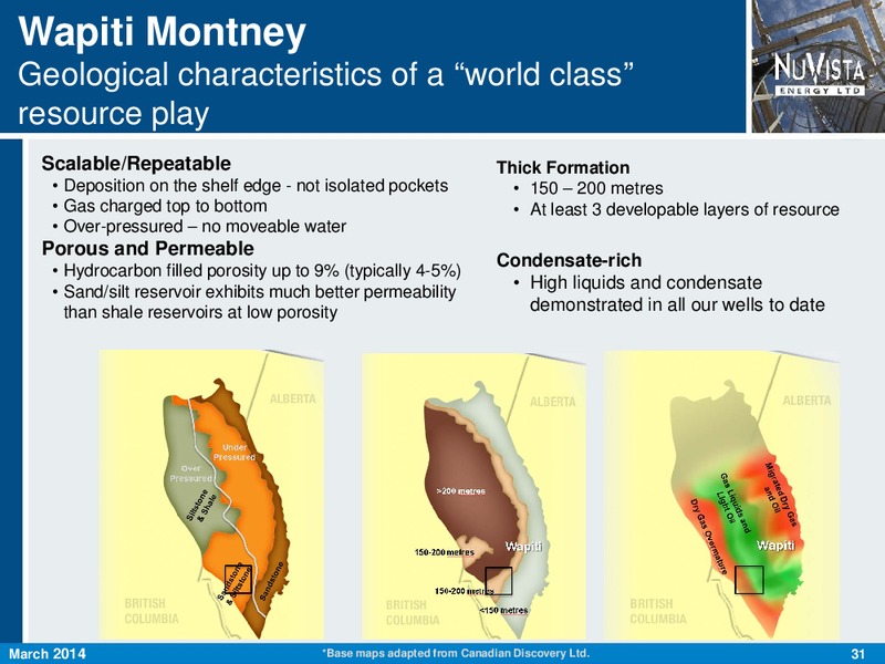 FIRSTENERGY SOCIETE GENERALE EAST COAST ENERGY CONFERENCE – Nuvista Energy Ltd. – slide 31
