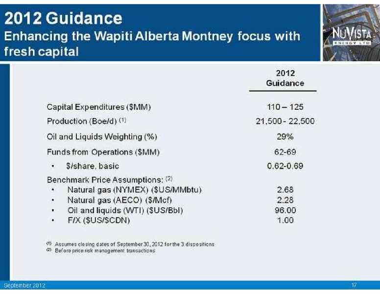 PETERS AND CO LIMITED 2012 ENERGY CONFERENCE – Nuvista Energy Ltd. – slide 18