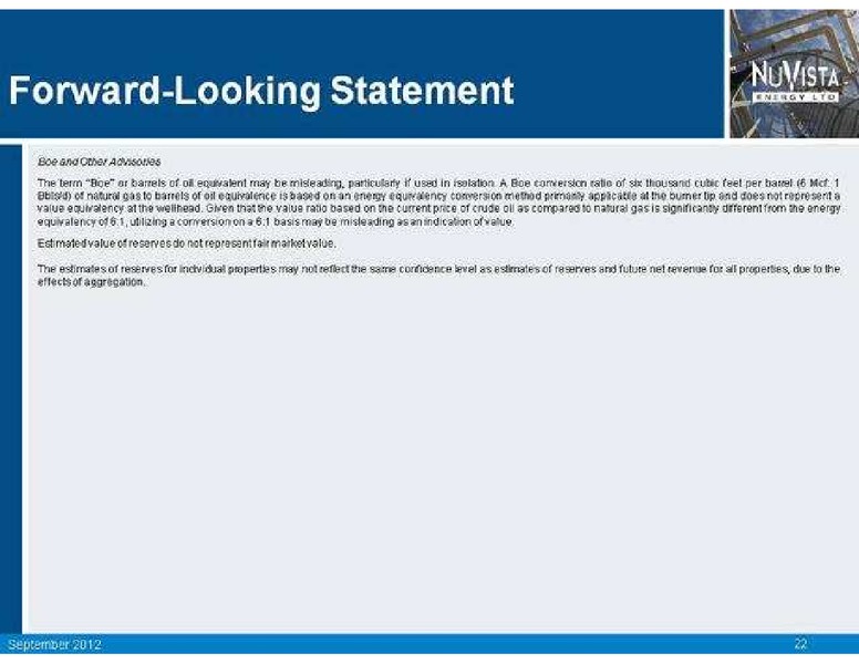 PETERS AND CO LIMITED 2012 ENERGY CONFERENCE – Nuvista Energy Ltd. – slide 23