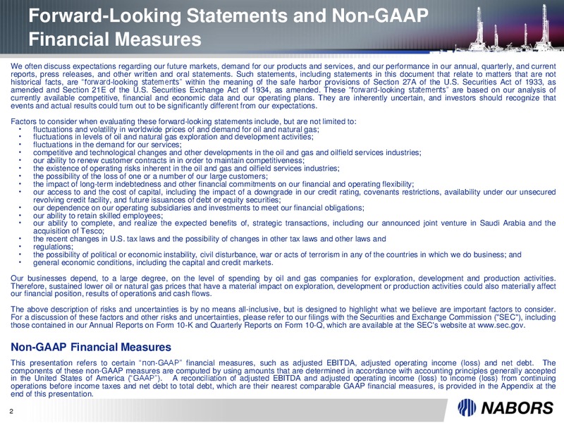 2Q 2018 Earnings Presentation – Nabors Drilling Canada Limited – slide 2