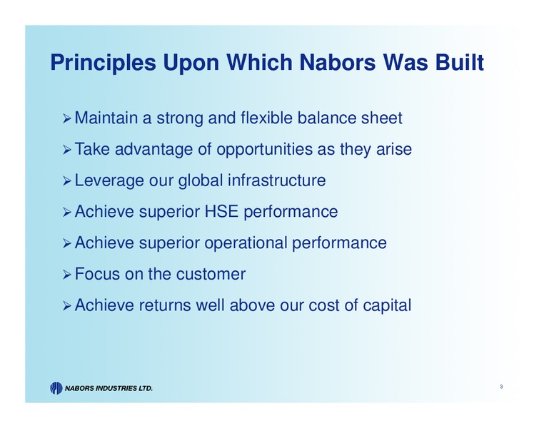 CREDIT SUISSE ENERGYSUMMIT – Nabors Industries Ltd. – slide 3