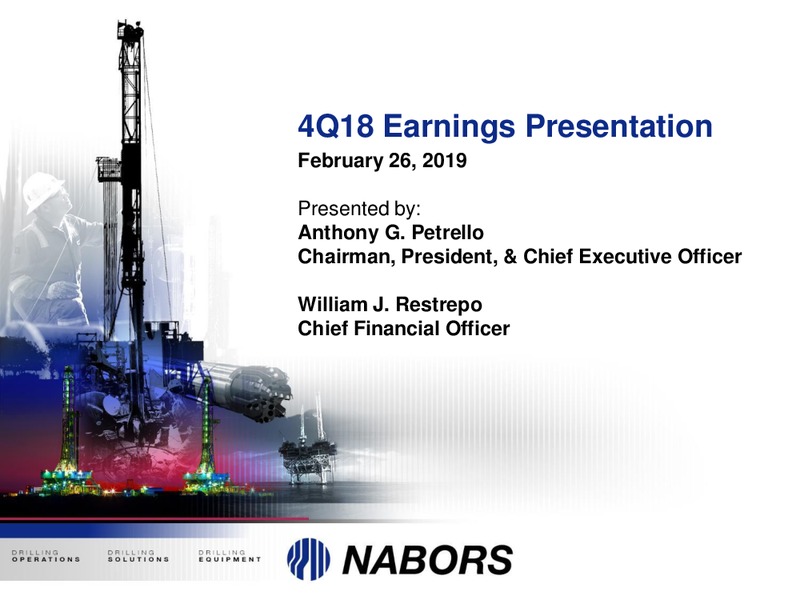4Q 2018 Earnings Presentation – Nabors Industries Ltd. – slide 1