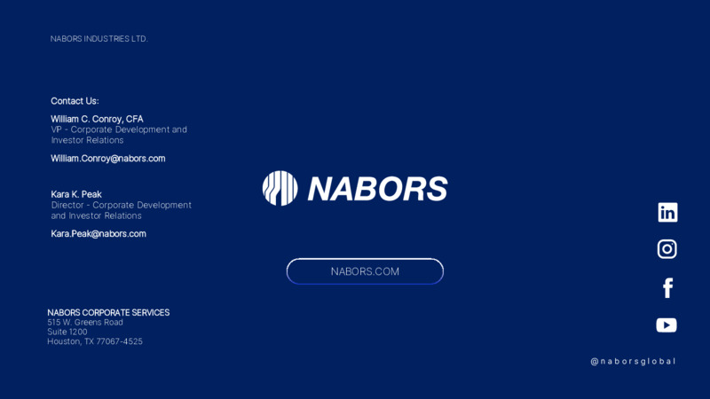 1Q22 Earnings Presentation – Nabors Industries Ltd. – slide 26
