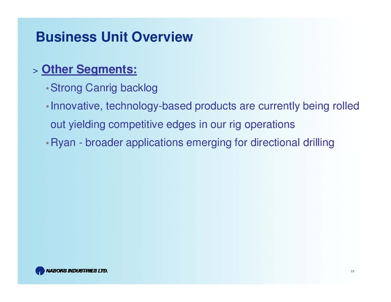 MACQUARIE ENERGY CONFERENCE – Nabors Industries Ltd. – slide 11
