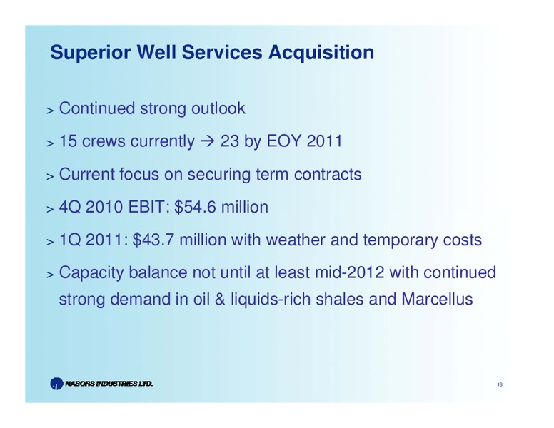 MACQUARIE ENERGY CONFERENCE – Nabors Industries Ltd. – slide 18