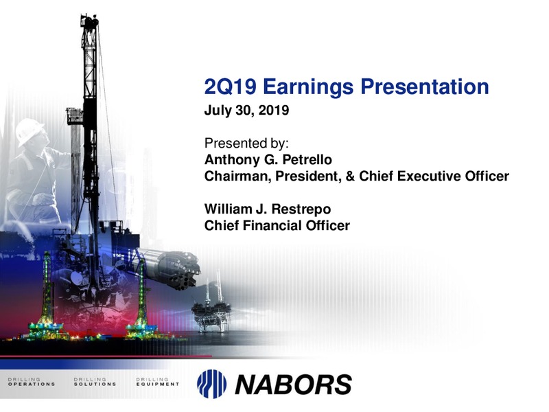 2Q 2019 Earnings Presentation – Nabors Industries Ltd. – slide 1