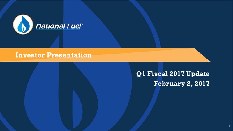Q1 2017 Investor Presentation – National Fuel Gas Co. – slide 1