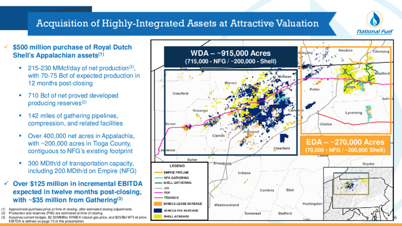 Acquisition of Shell Appalachia Assets – National Fuel Gas Co. – slide 6