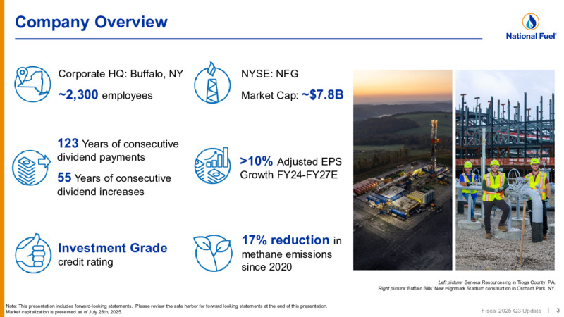 3Q 2025 Update Investor Presentation – National Fuel Gas Co. – slide 3