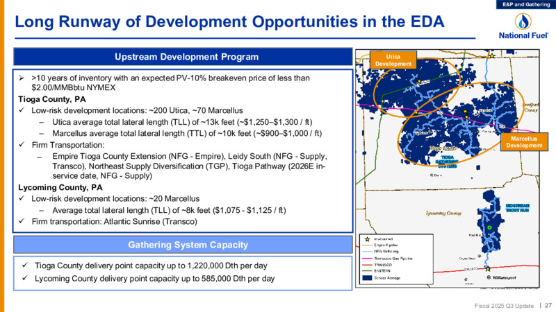 3Q 2025 Update Investor Presentation – National Fuel Gas Co. – slide 27