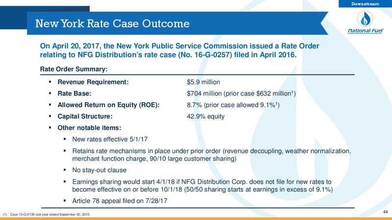 3Q 2017 Fiscal Update – National Fuel Gas Co. – slide 43
