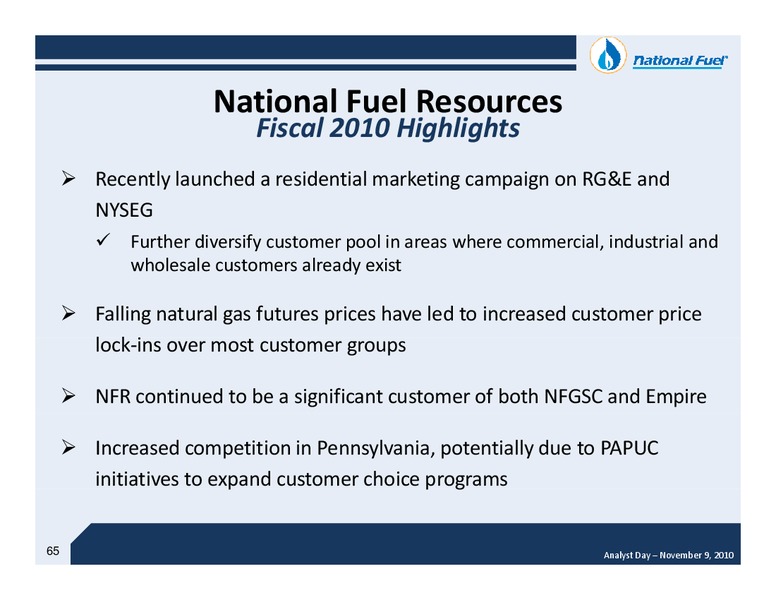 Fiscal 2010 Year End Analyst Day – National Fuel Gas Co. – slide 64