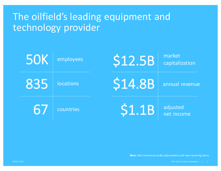 37th Annual Raymond James Institutional Investors Conference – National Oilwell Varco, Inc. – slide 2